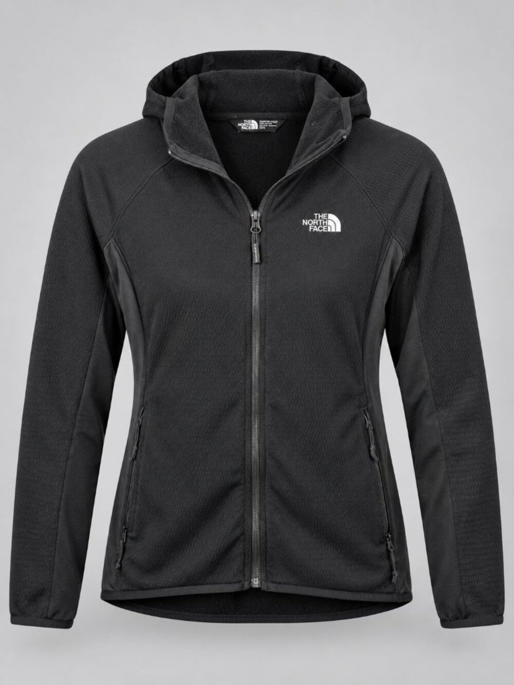 The North Face Womens Medium Hoodie Black Full-Zip Jacket Polyester